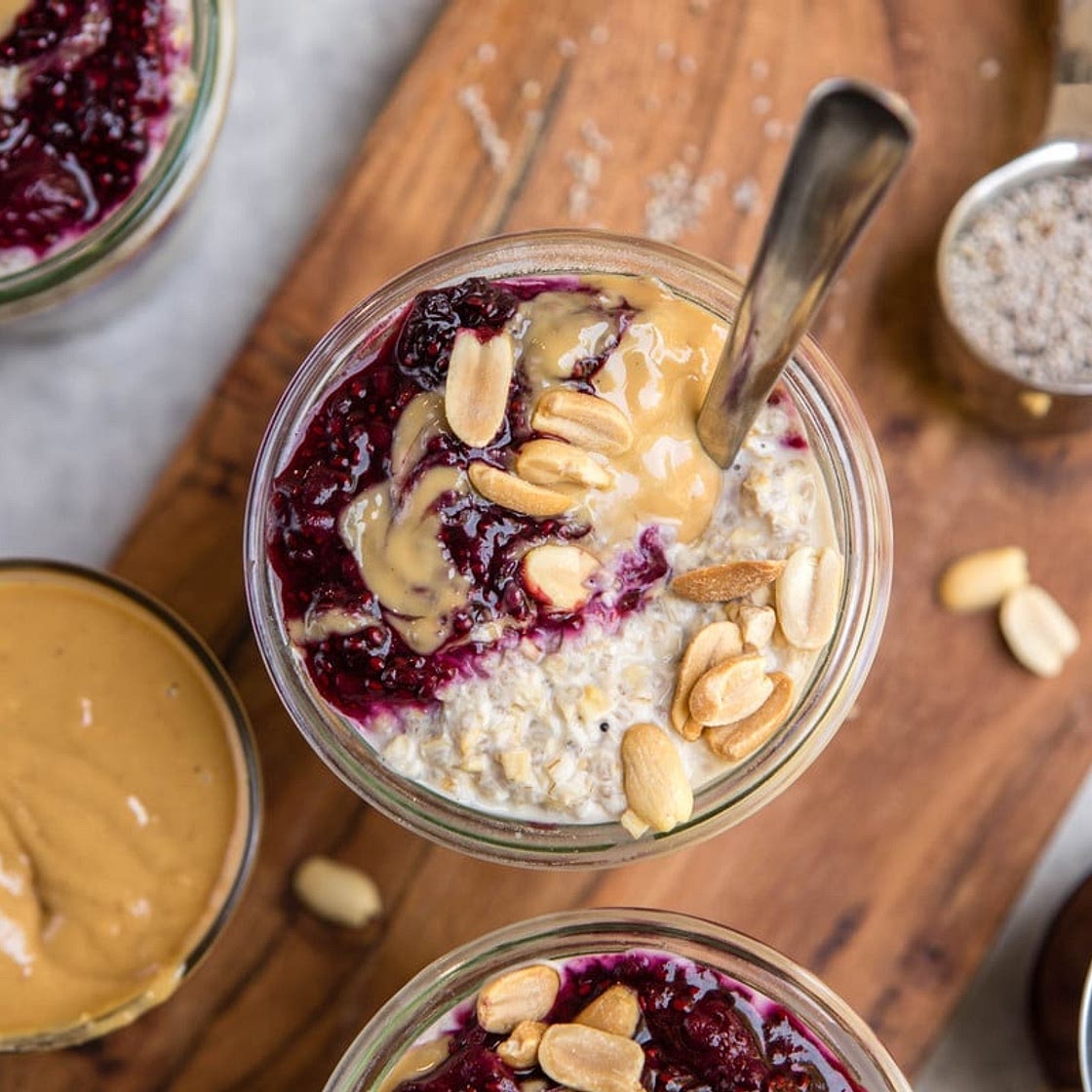 PB&J Overnight Oats