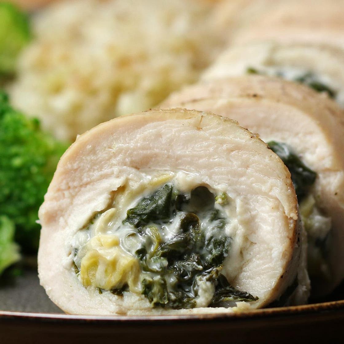 Keto-Friendly Spinach & Artichoke Chicken Rolls Recipe by Tasty