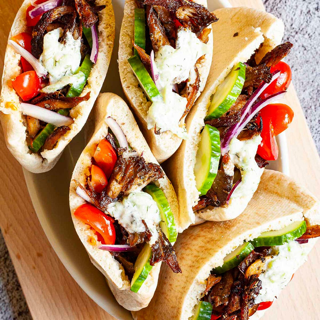 Vegan Gyros with Tzatziki Sauce