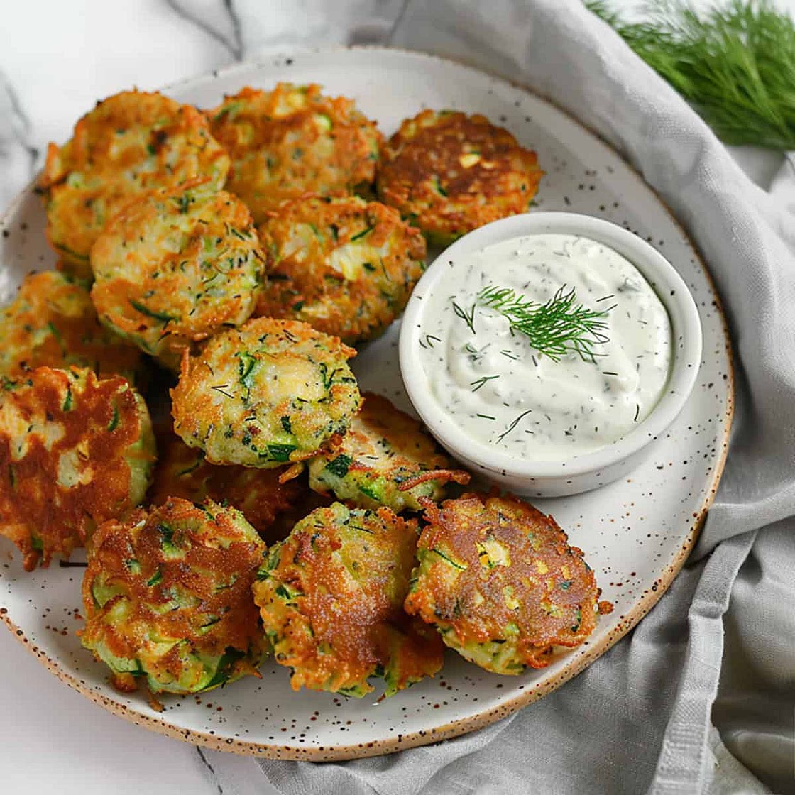 Vegan Zucchini Fritters - Air Fryer