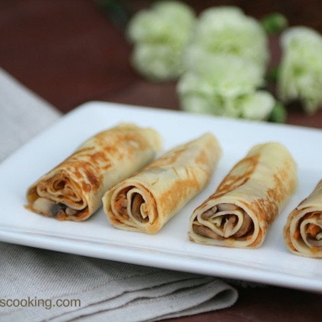 Cabbage and Mushroom Crepes