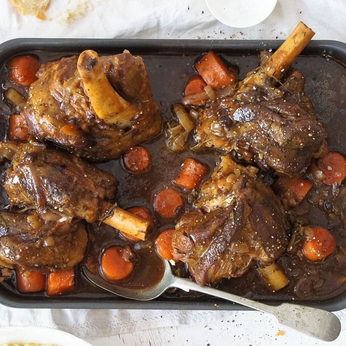 Lamb Shanks in a Rich Gravy Broth recipe