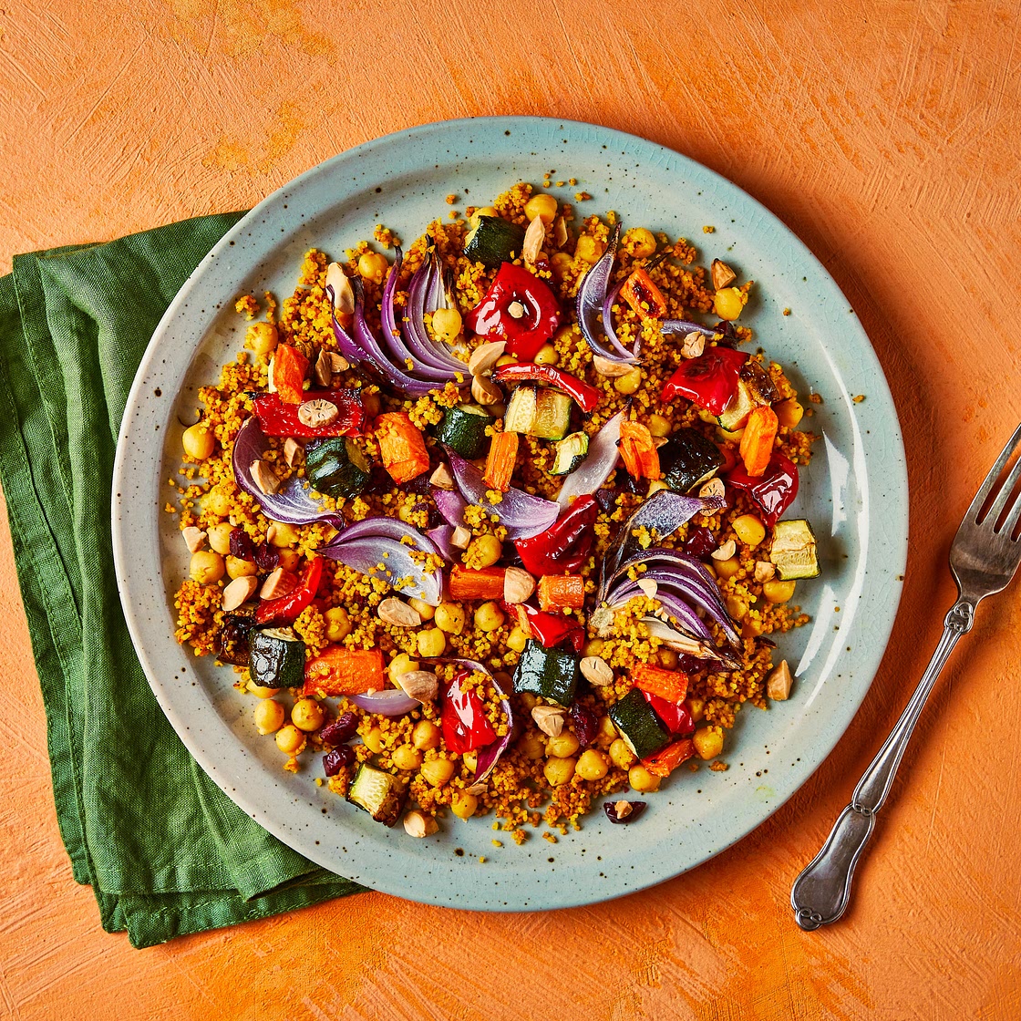 Chunky Roast Veg With Jewelled Couscous