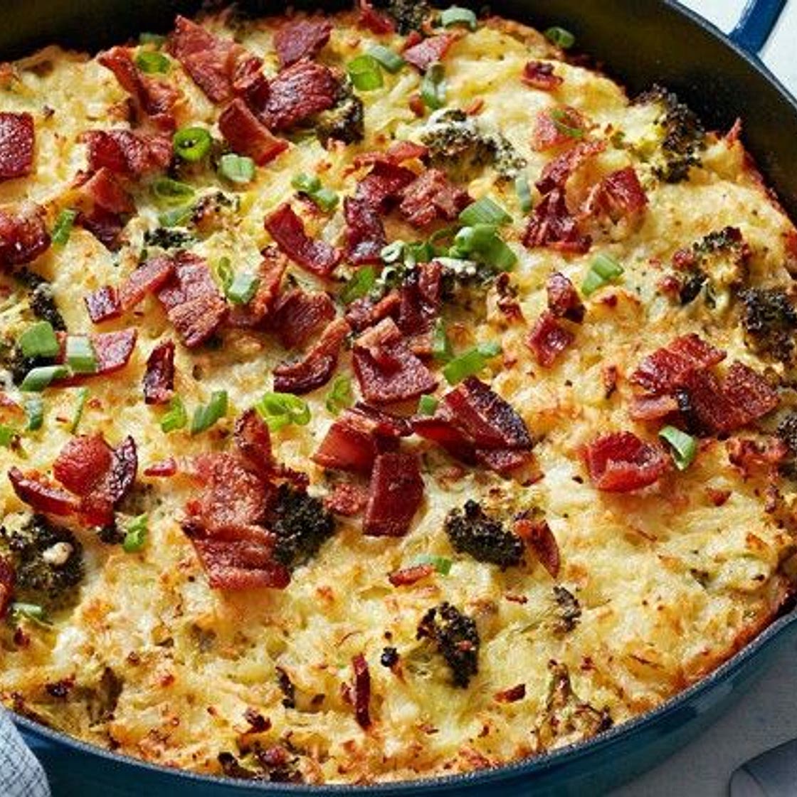 Broccoli-Cheddar Hash-Brown Casserole