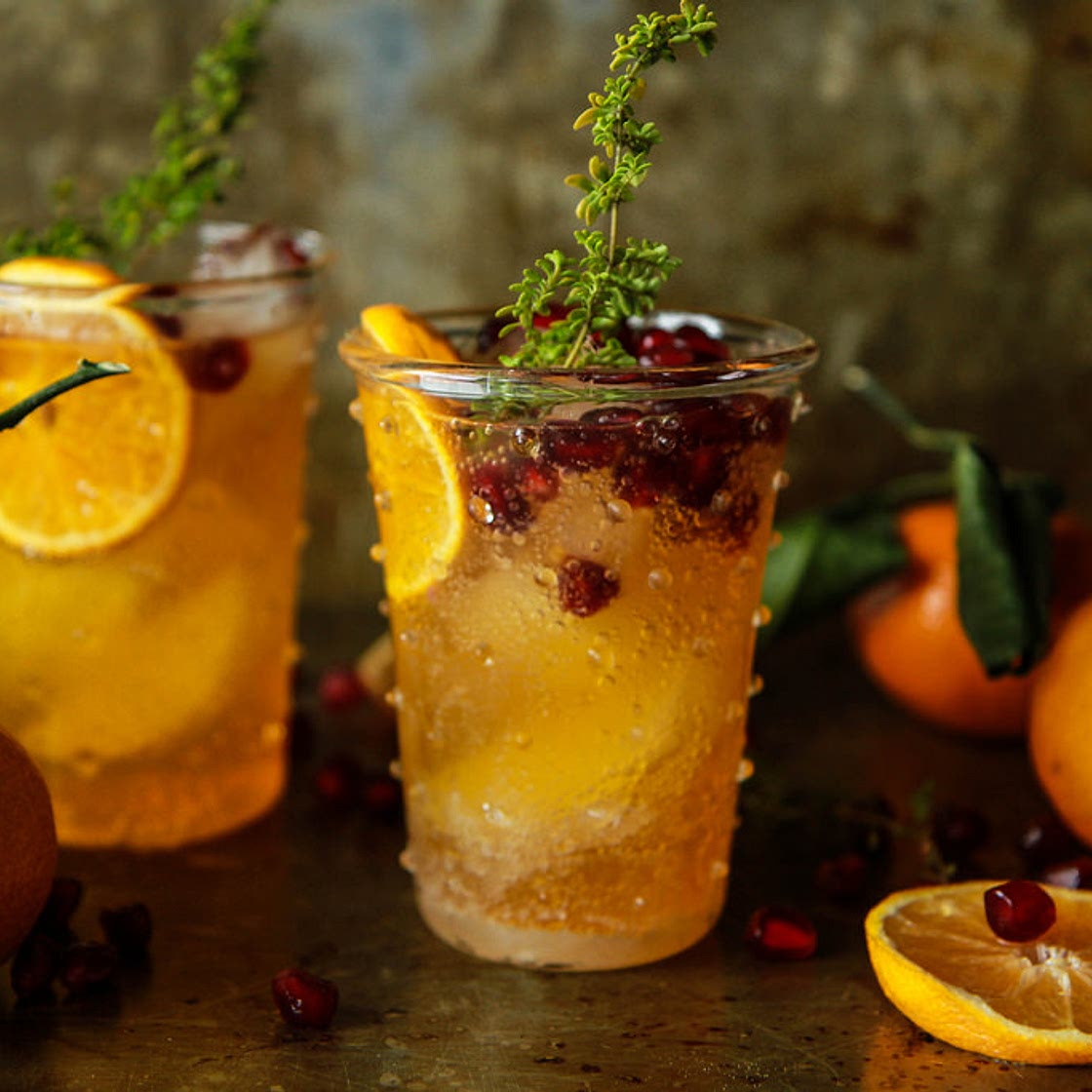 Sparkling Clementine Thyme Cocktail