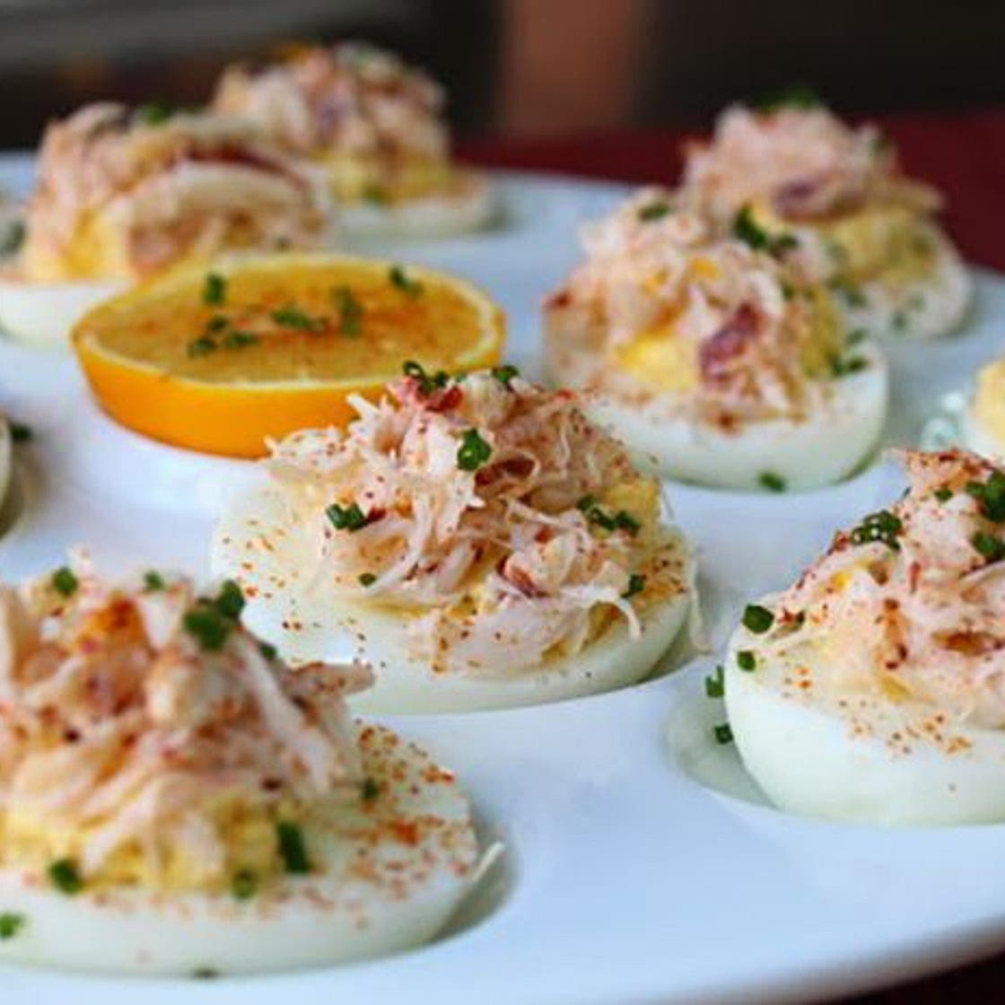 Crab-Stuffed Deviled Eggs