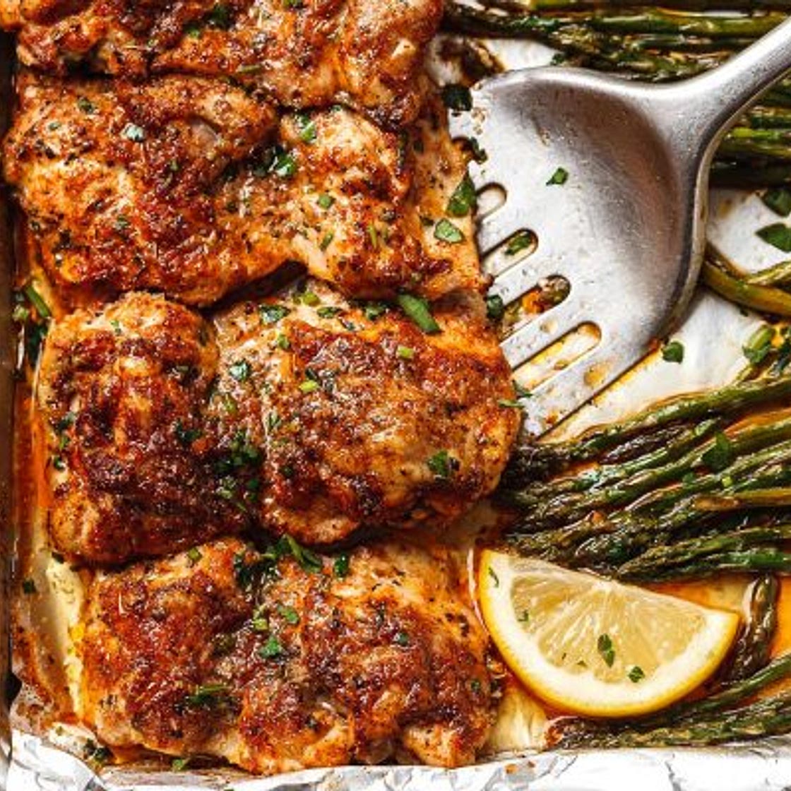Best Oven Baked Chicken with Asparagus