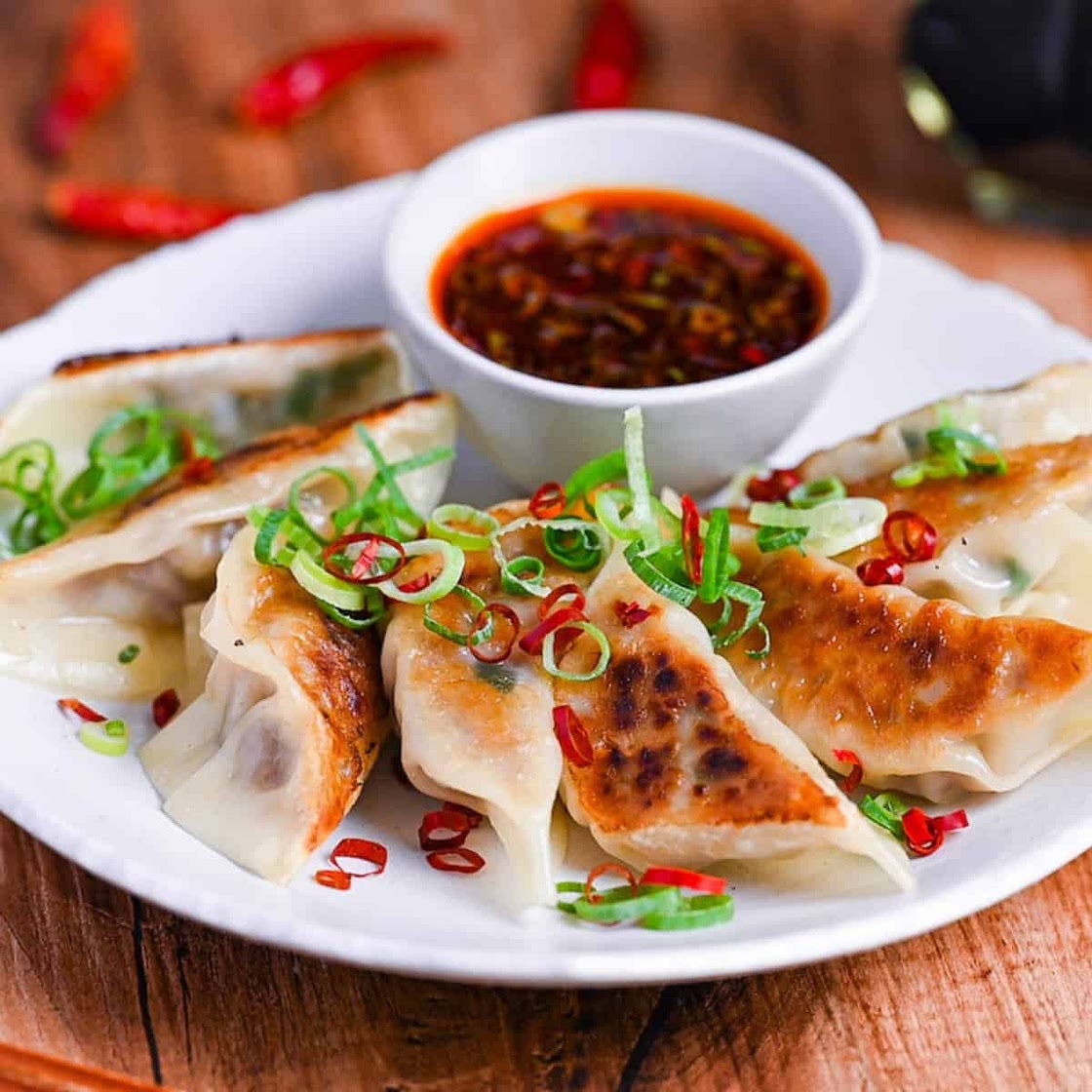 Spicy Beef Gyoza with Hot Dipping Sauce