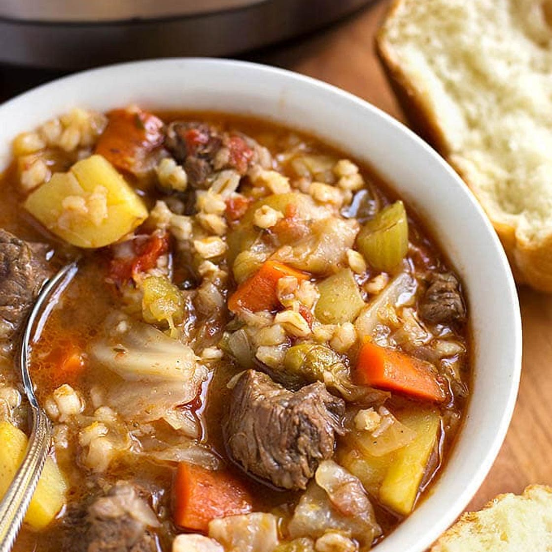 Instant Pot Beef Barley Vegetable Soup