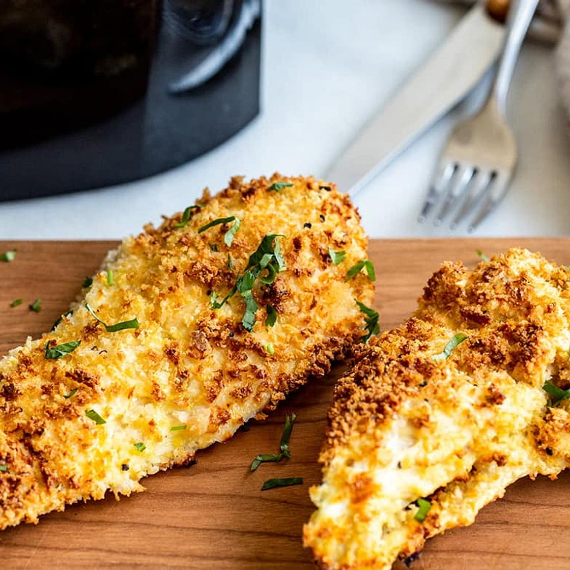 Crispiest Air Fryer Breaded Chicken Breasts