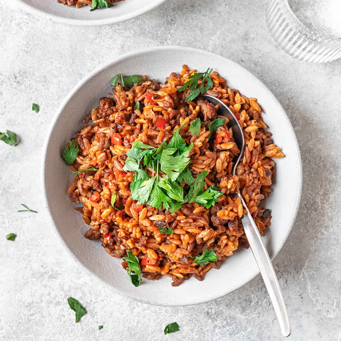 Egyptian Orzo Pasta aka Lesan el Asfour