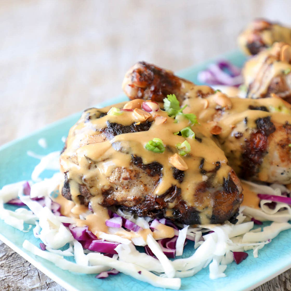 Keto Grilled Chicken & Peanut Sauce