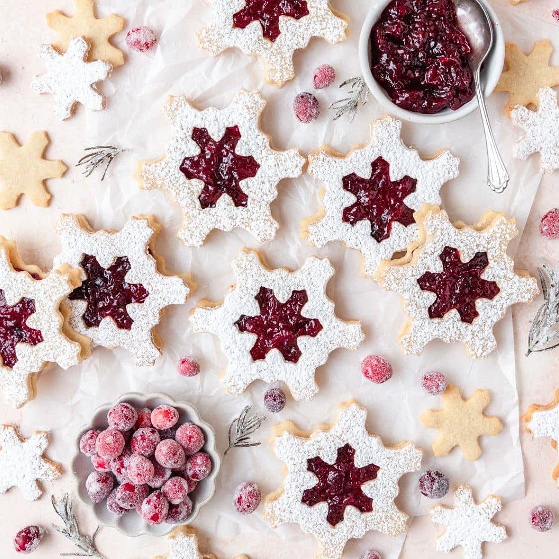 Cranberry Linzer Cookies