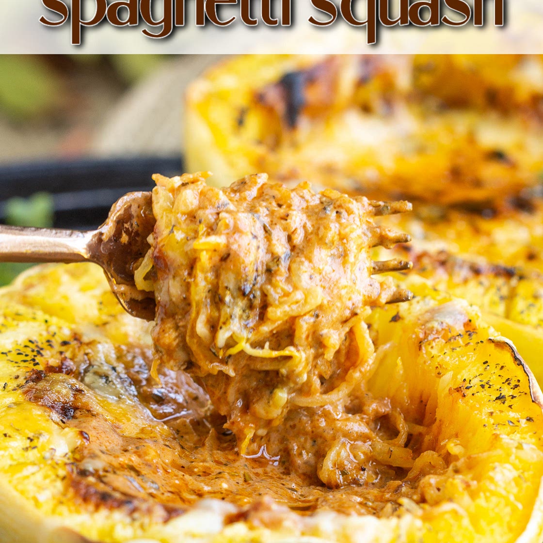 VODKA SAUCE SPAGHETTI SQUASH BOATS