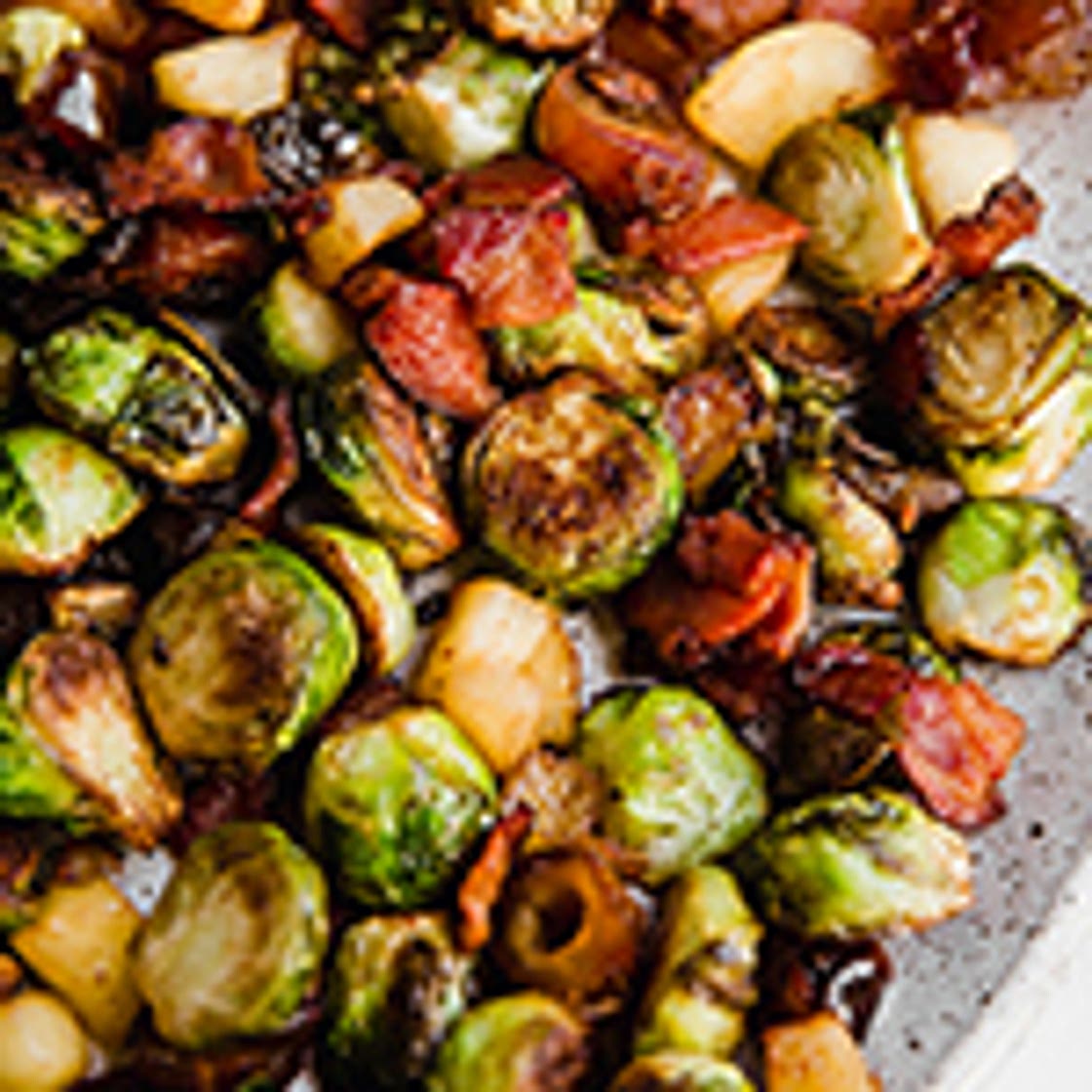Bacon, Date & Apple Brussels Sprout Skillet