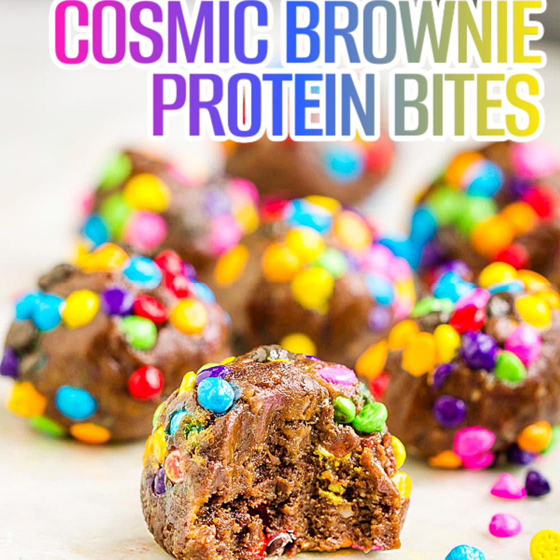 5 Minute Cosmic Brownie Protein Bites