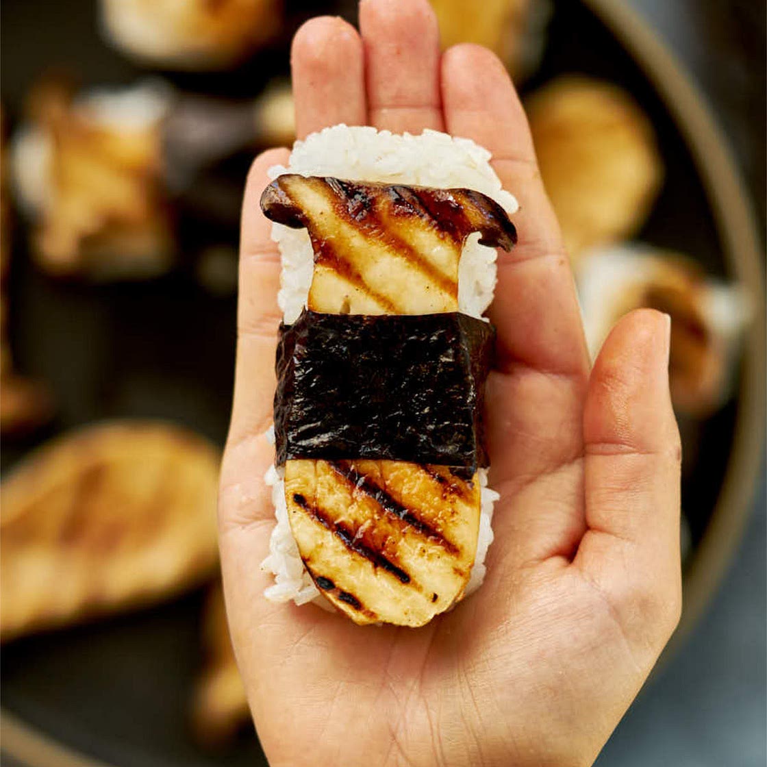Grilled Mushroom Vegan Sushi