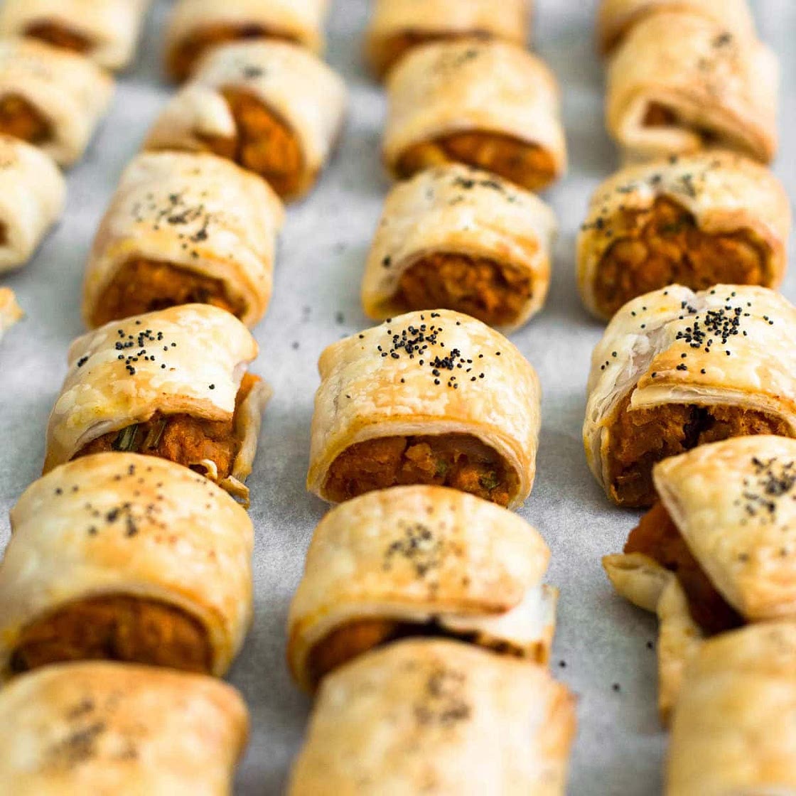 Sweet Potato Sausage Rolls