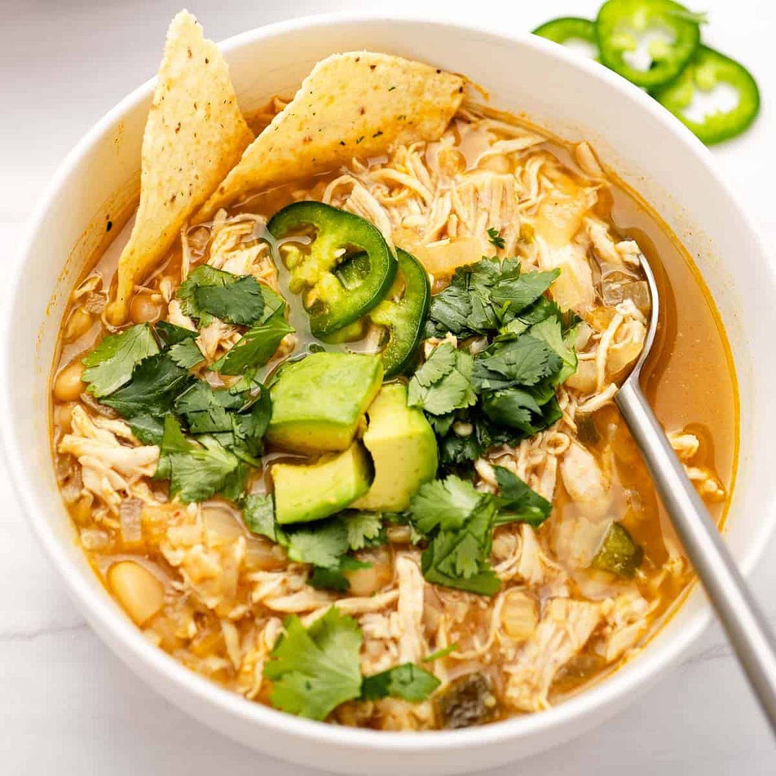 Creamy White Bean Chicken Chili With Cauliflower