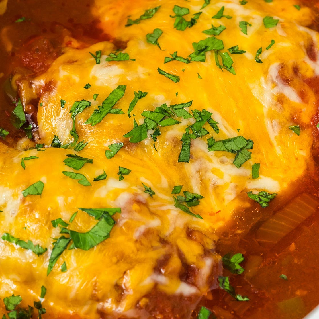 Crockpot Cheesy Salsa Chicken