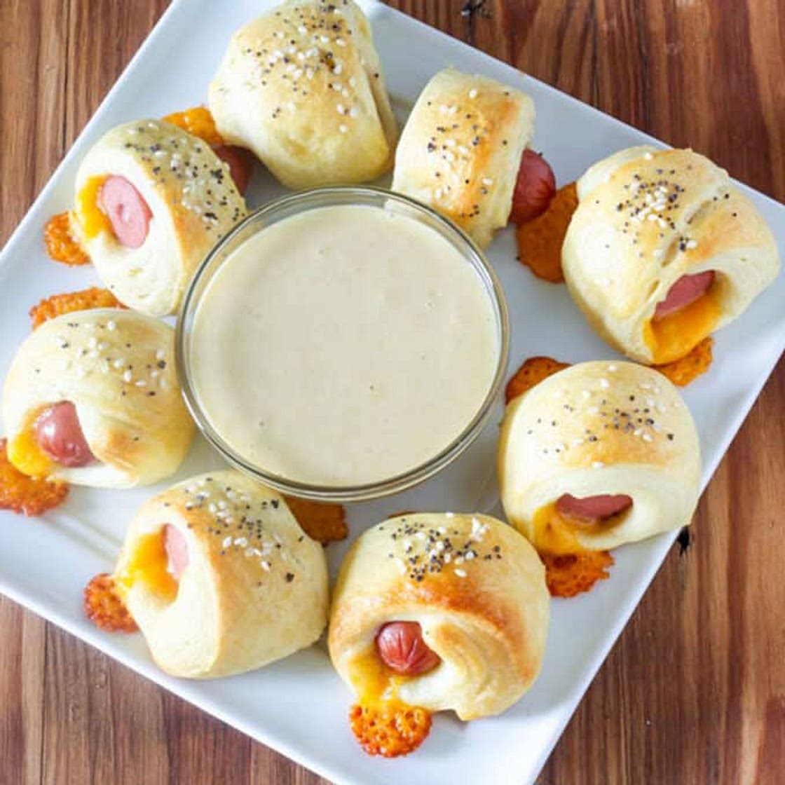 Pigs in a Blanket with Honey Dijon Dipping Sauce