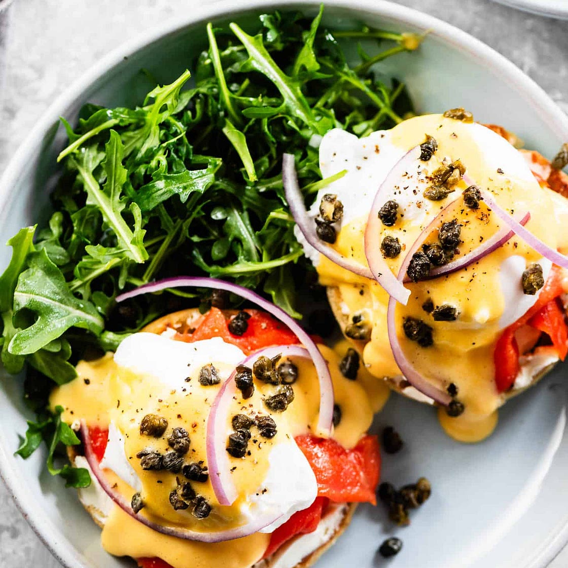 Smoked Salmon Eggs Benedict with Lemon Hollandaise Sauce