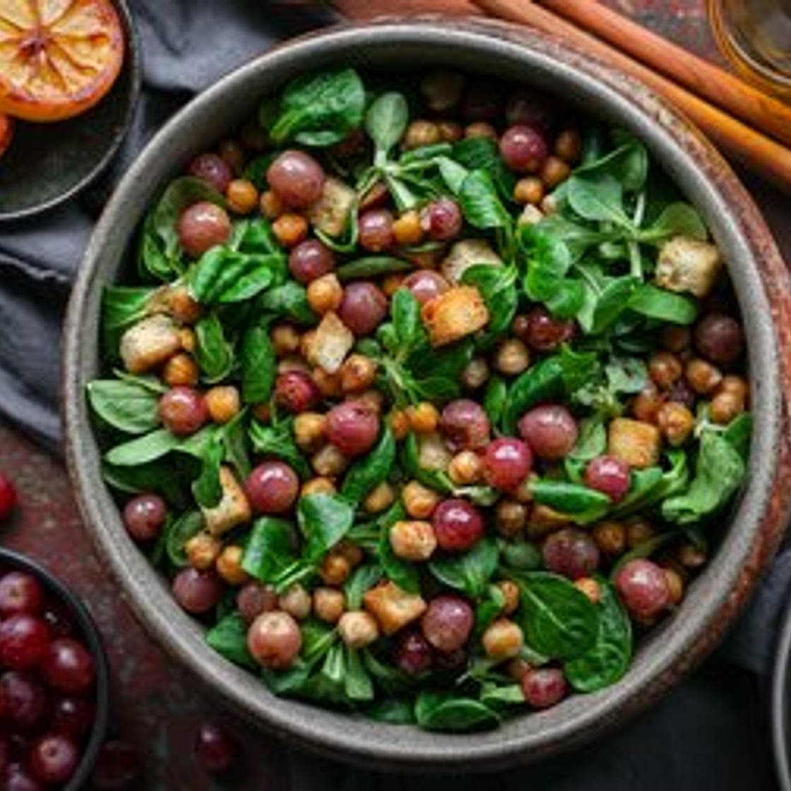 Caramelized Grape & Chickpea Salad