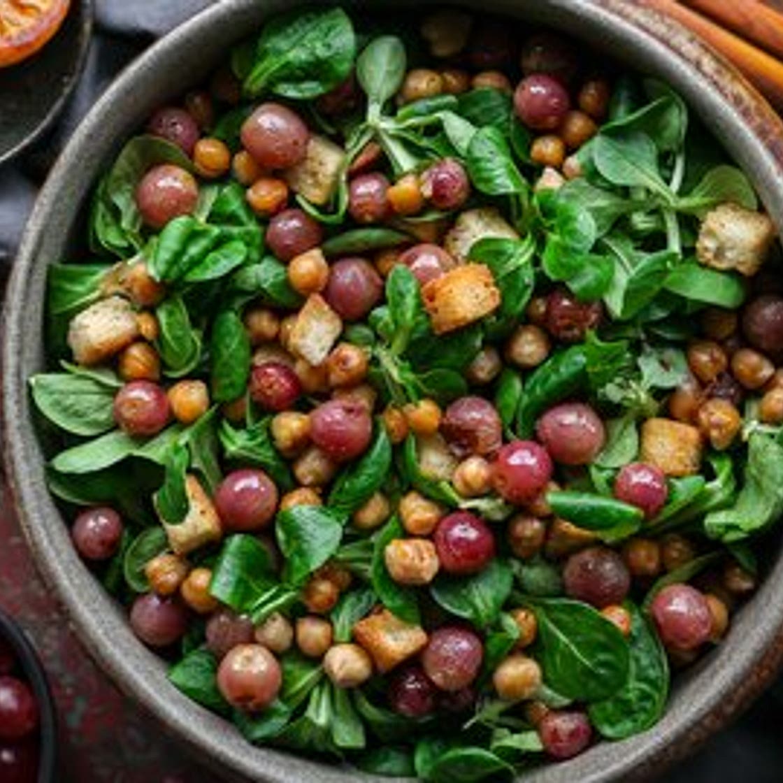 Caramelized Grape & Chickpea Salad