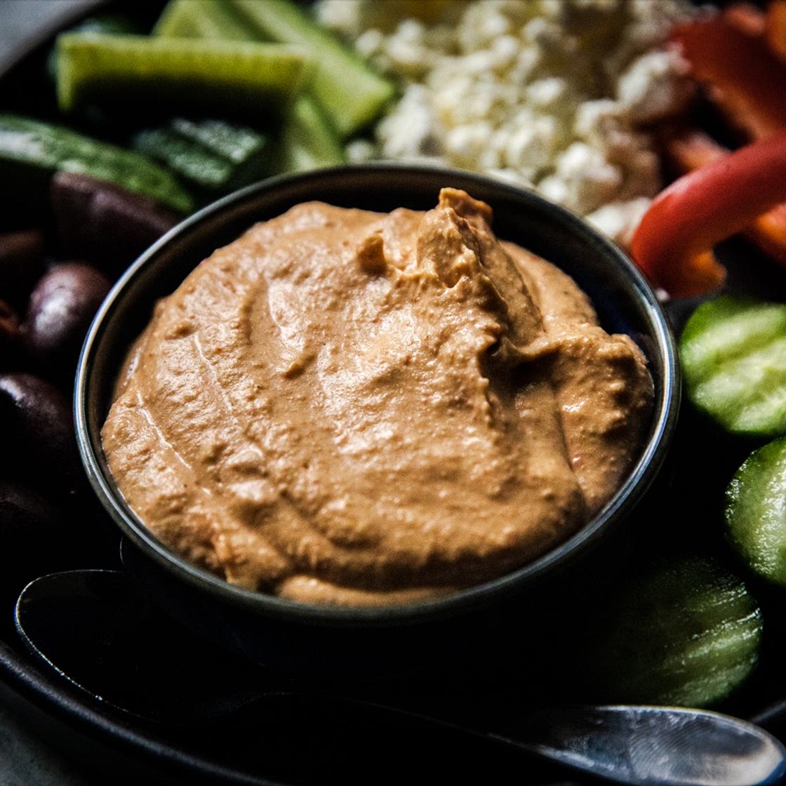 Traeger Smoked Red Pepper Hummus