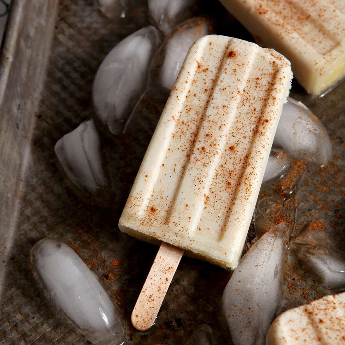 Spiced Rum Horchata Popsicles