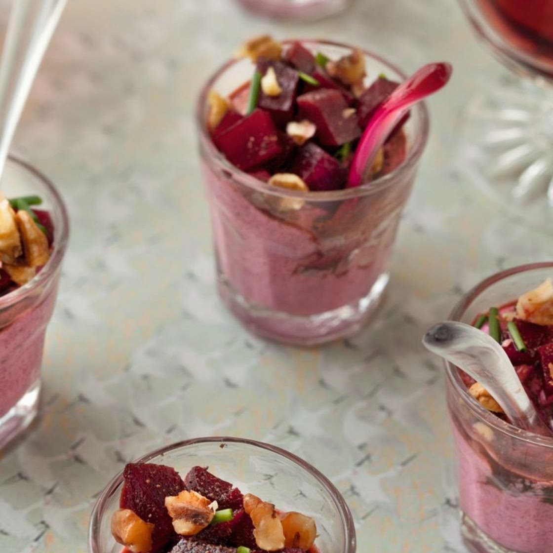 Verrines de betterave et fromage frais