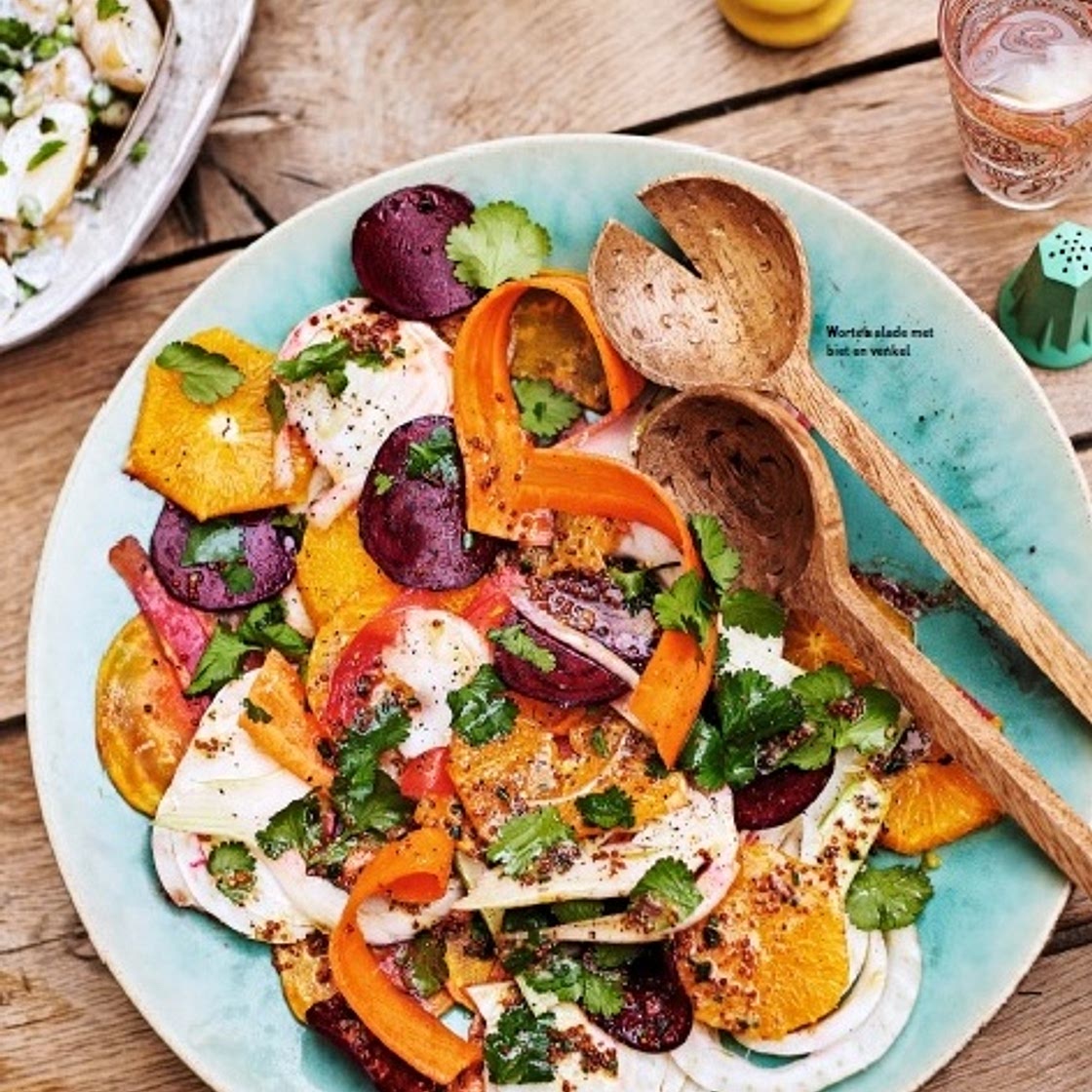 wortelsalade met biet en venkel