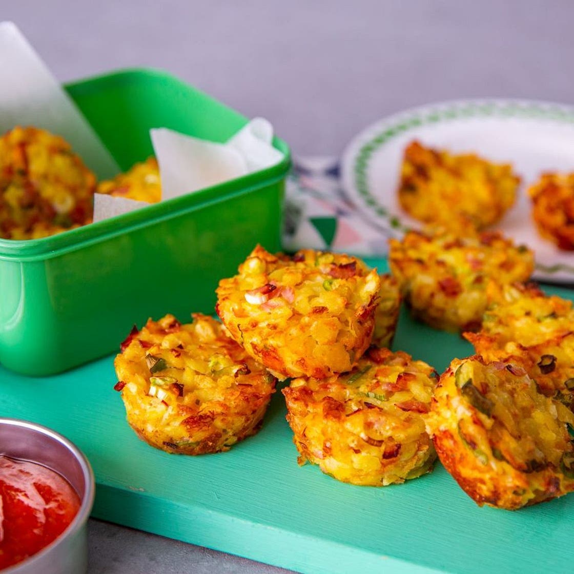 Ham and hash brown muffins