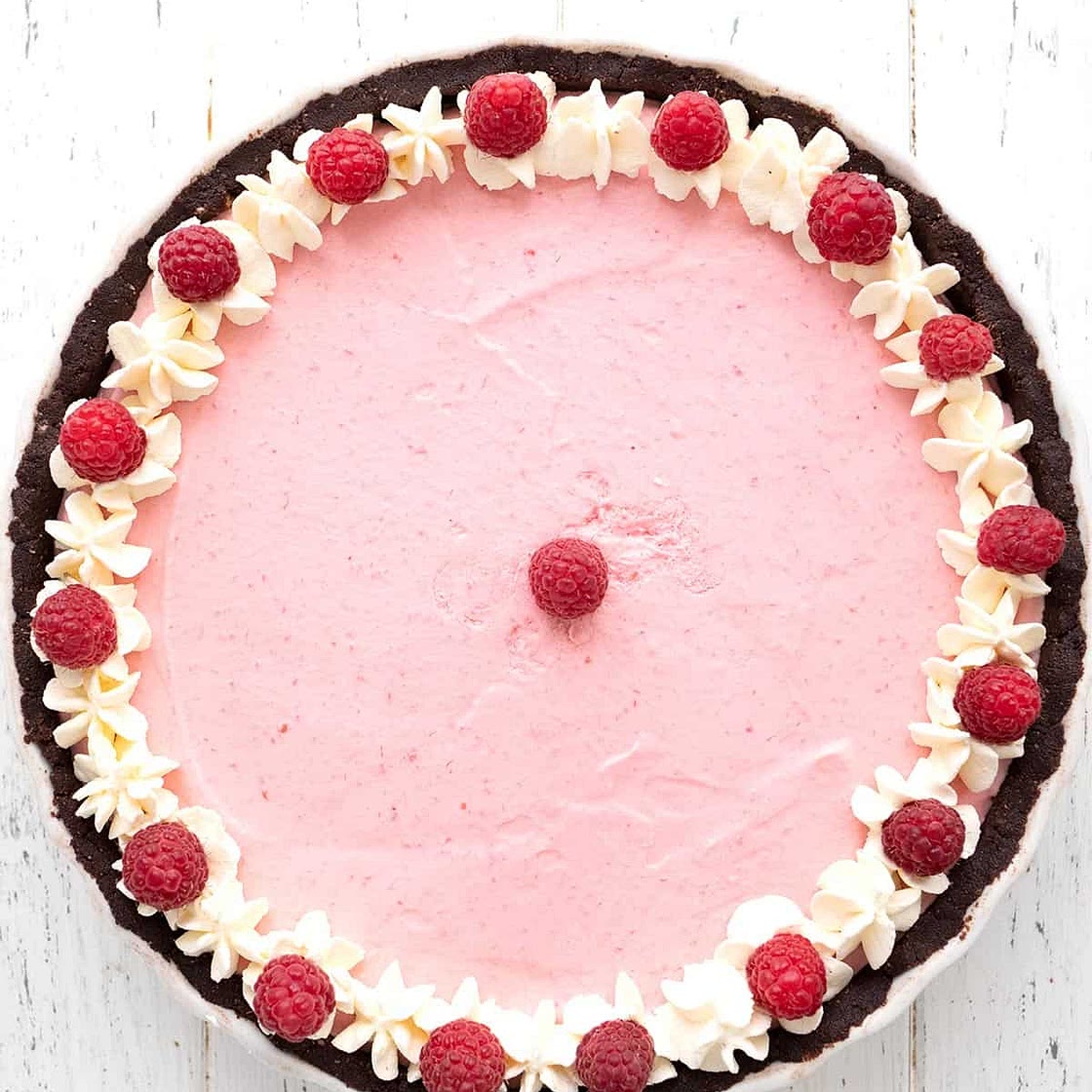 Keto Raspberry Mousse Tart