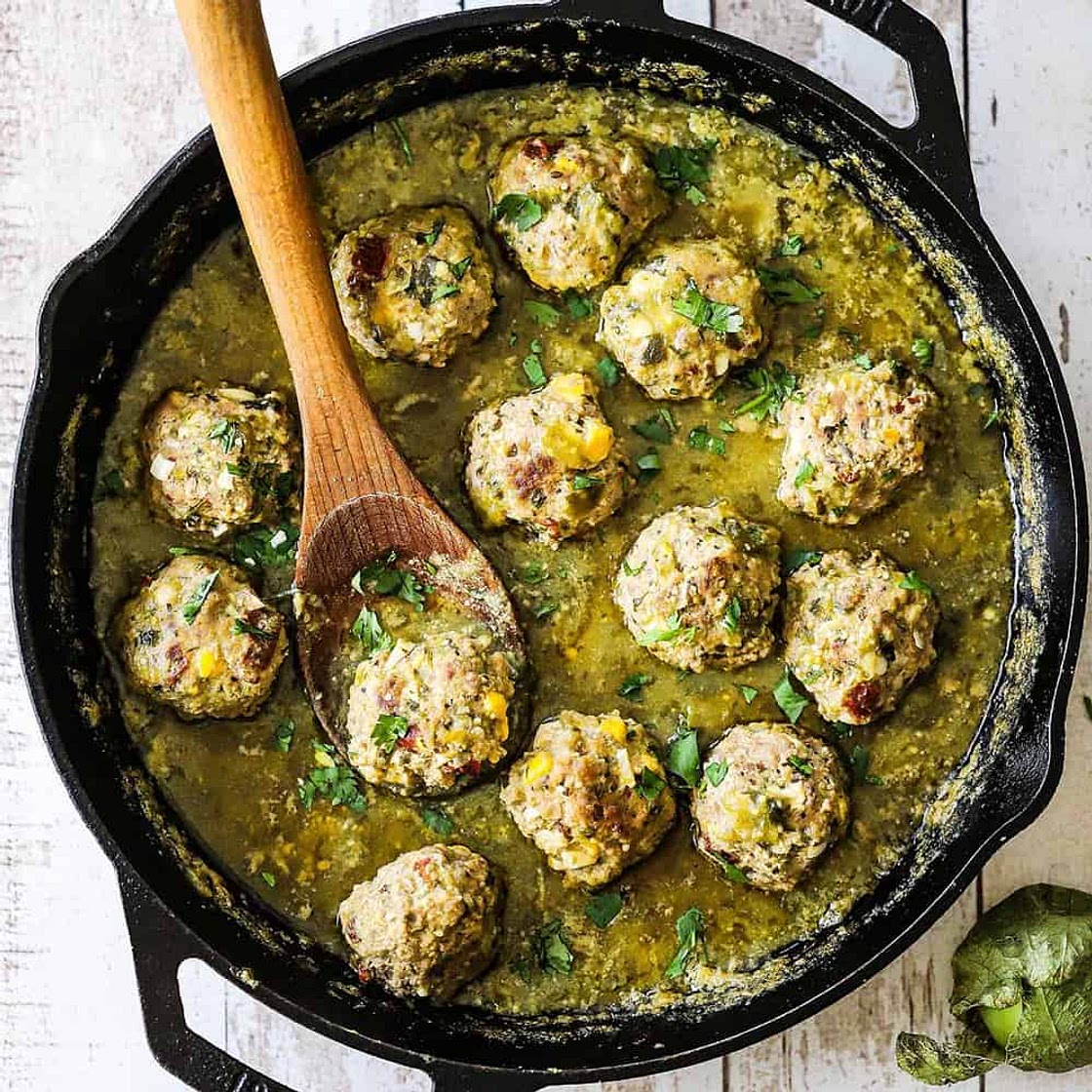 Mexican Meatballs with Salsa Verde (Albondigas)