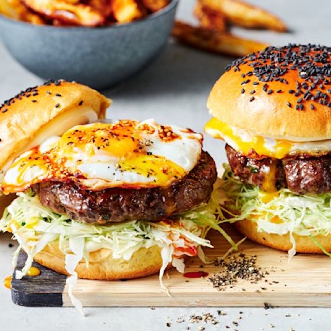 Chinese spices and chilli crisp drive this burger straight to Flavourtown