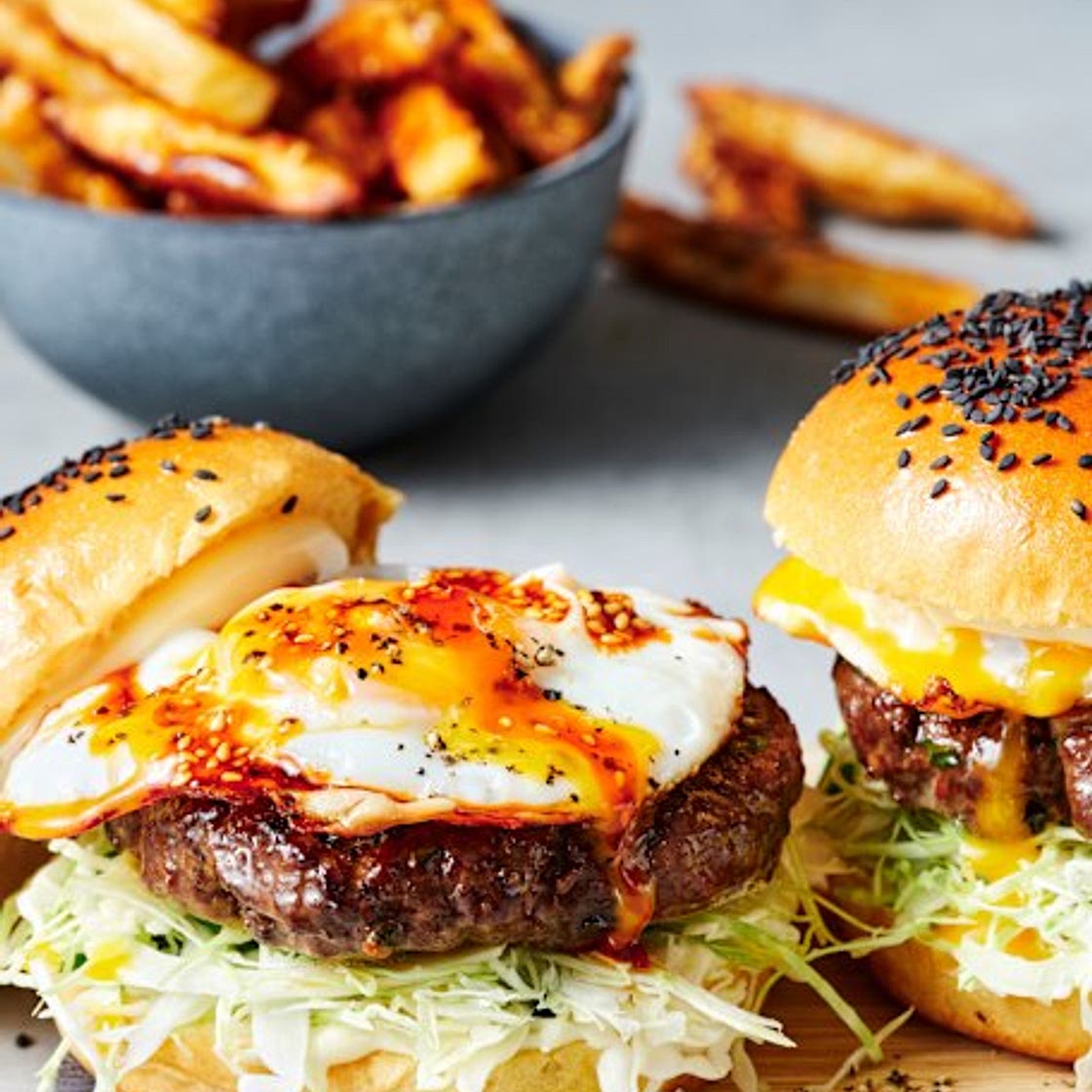 Chinese spices and chilli crisp drive this burger straight to Flavourtown