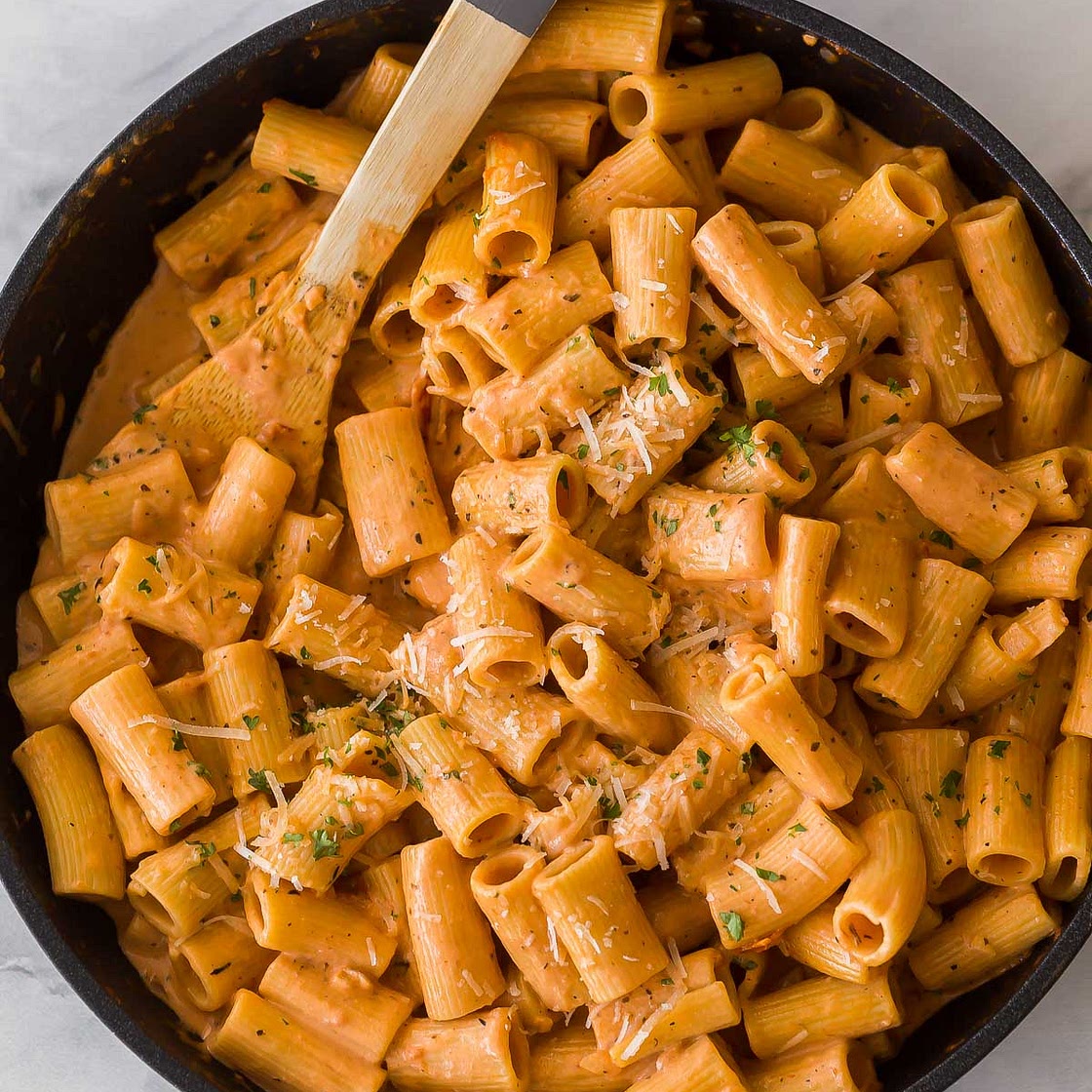 Creamy Tomato Rigatoni Pasta