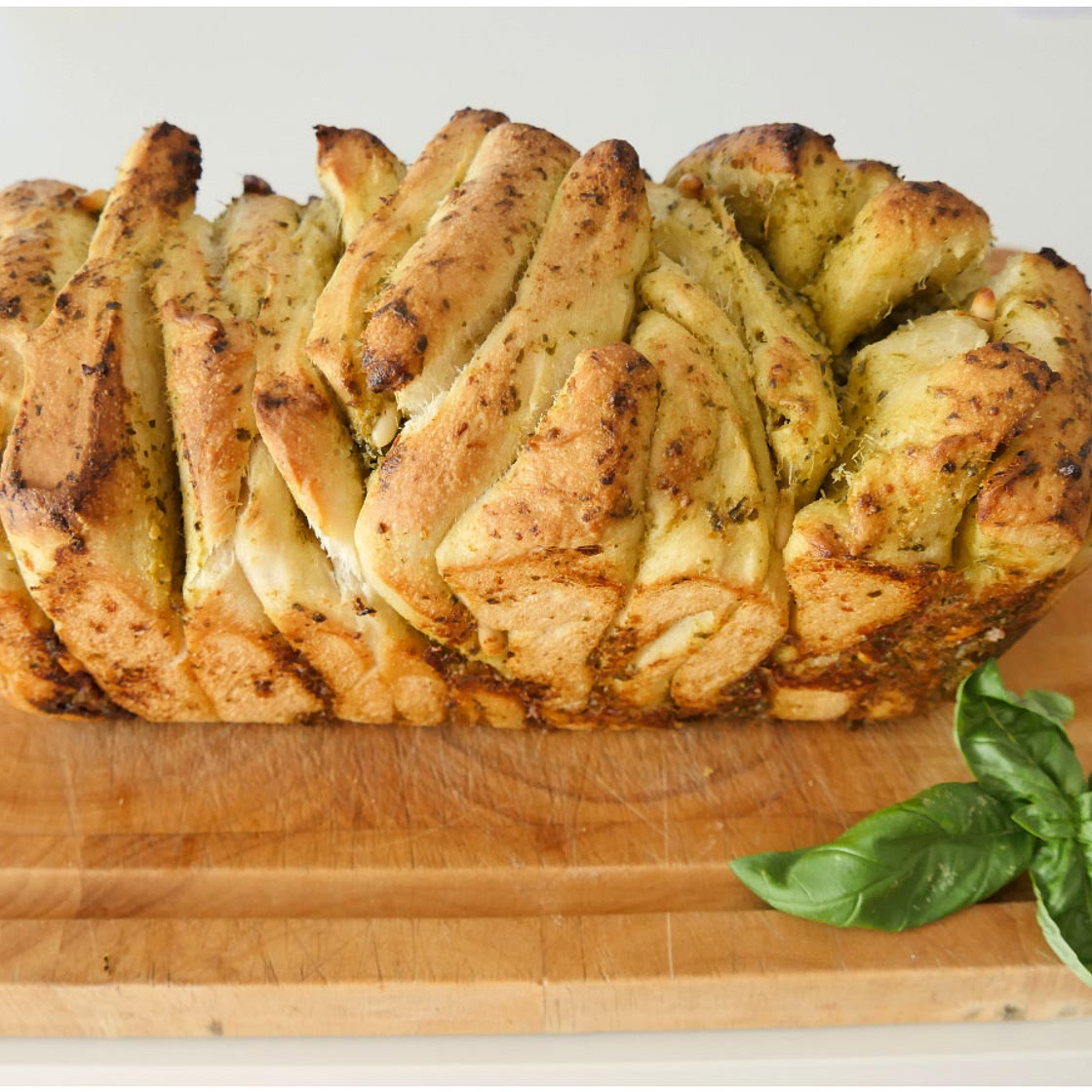Pane a fisarmonica al pesto