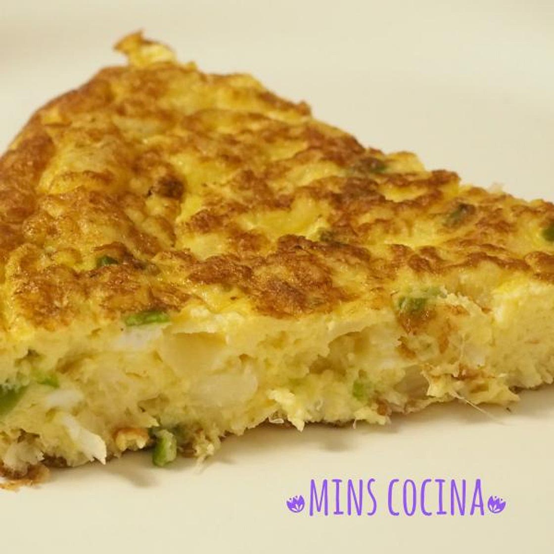 Receta de Tortilla de bacalao y pimiento verde