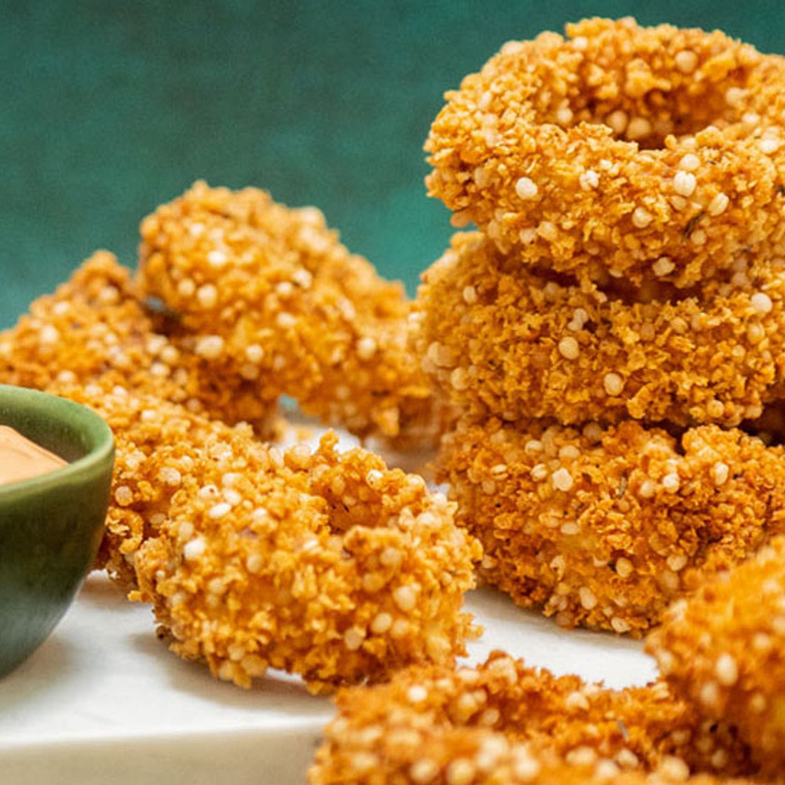 Crispy Quinoa Onion Rings