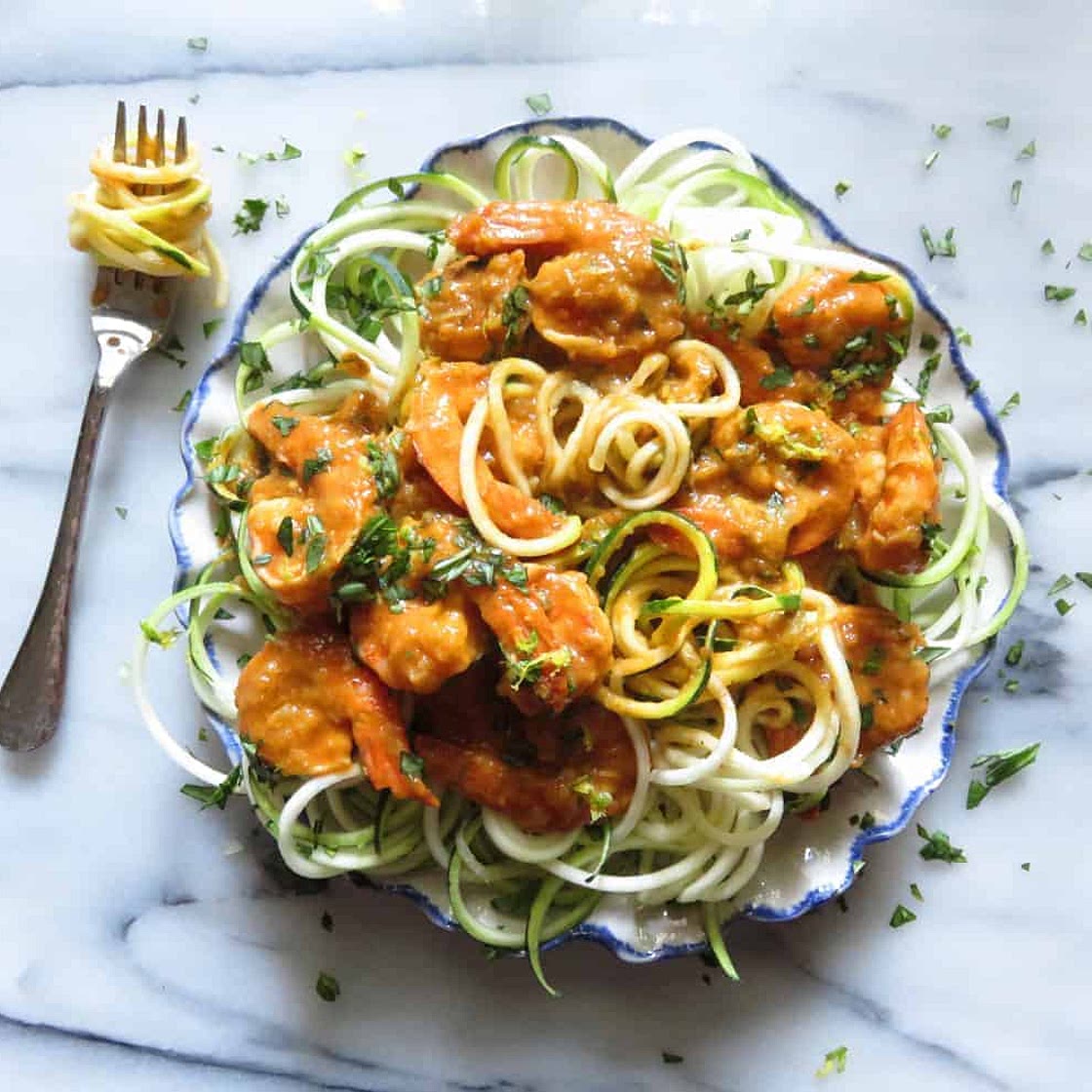 Spicy Shrimp and Zoodles
