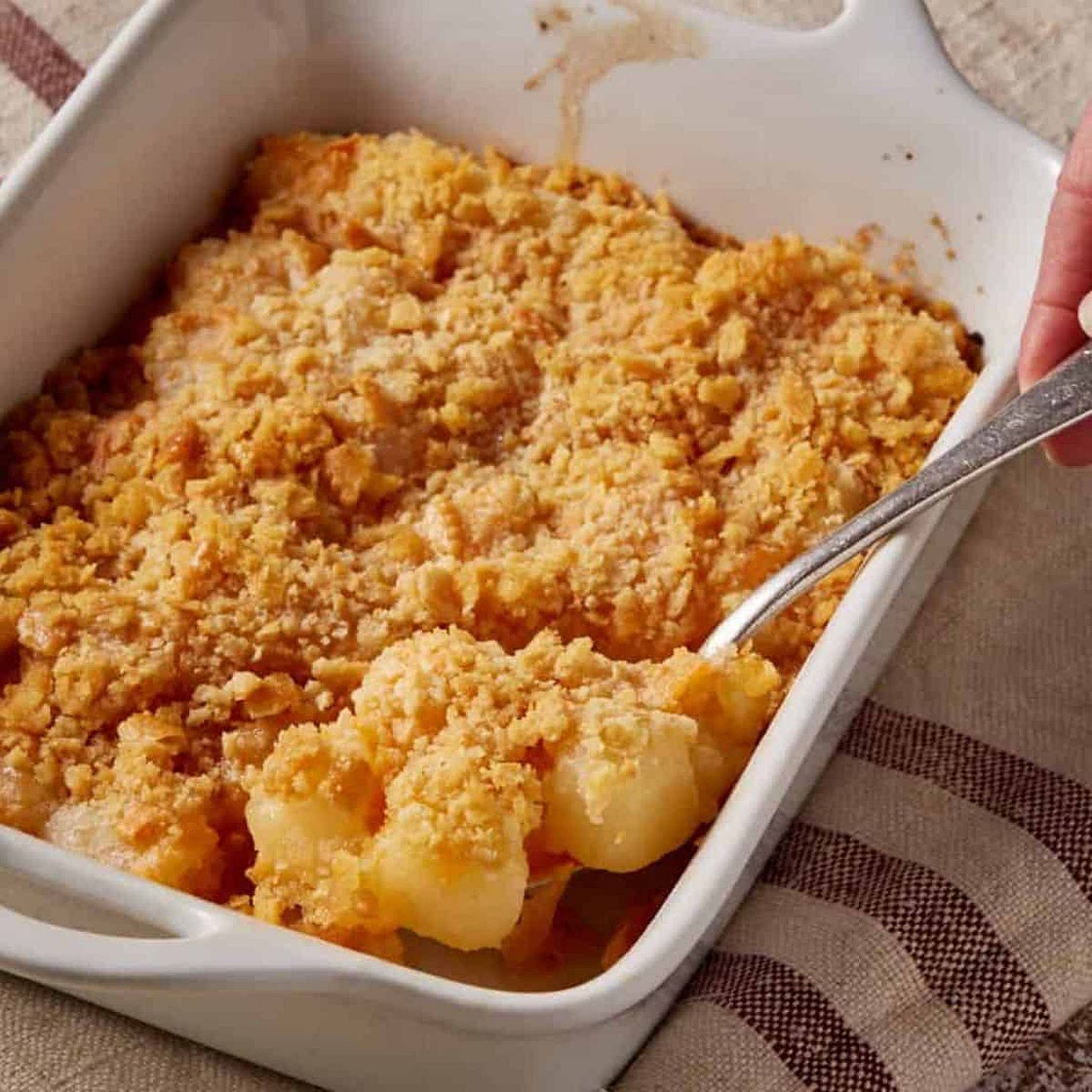 Oh-So-Southern Pineapple Cheddar Casserole with Ritz Crackers