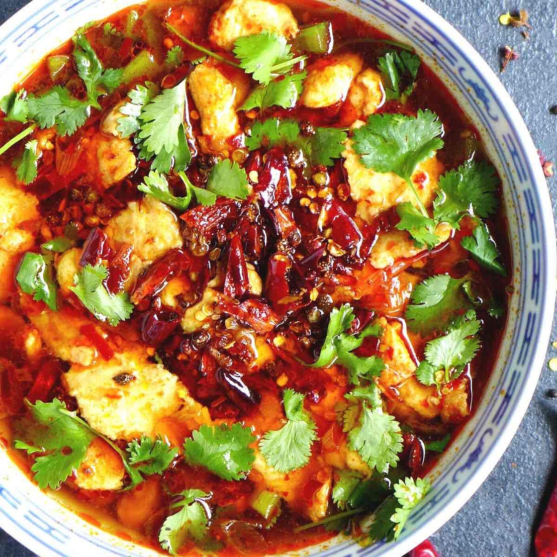 Sichuan boiled fish (Shui Zhu Yu, 水煮鱼)