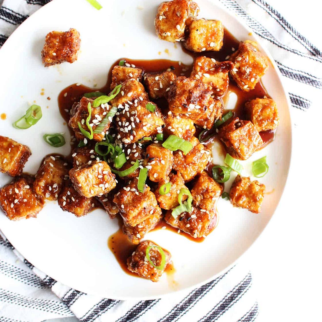 Crispy Air Fryer Tofu Nuggets with Ginger Soy Marinade