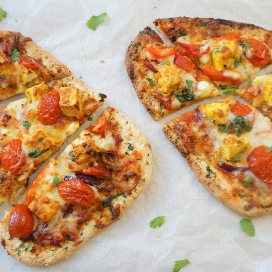 Tandoori Paneer Naan Pizza - Air Fryer / Oven