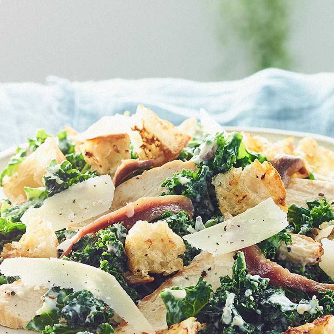 Kale chicken Caesar salad