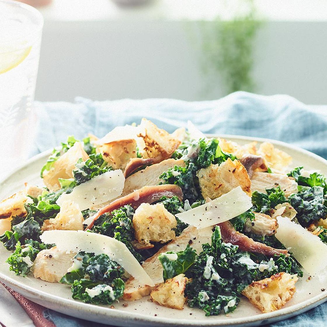 Kale chicken Caesar salad
