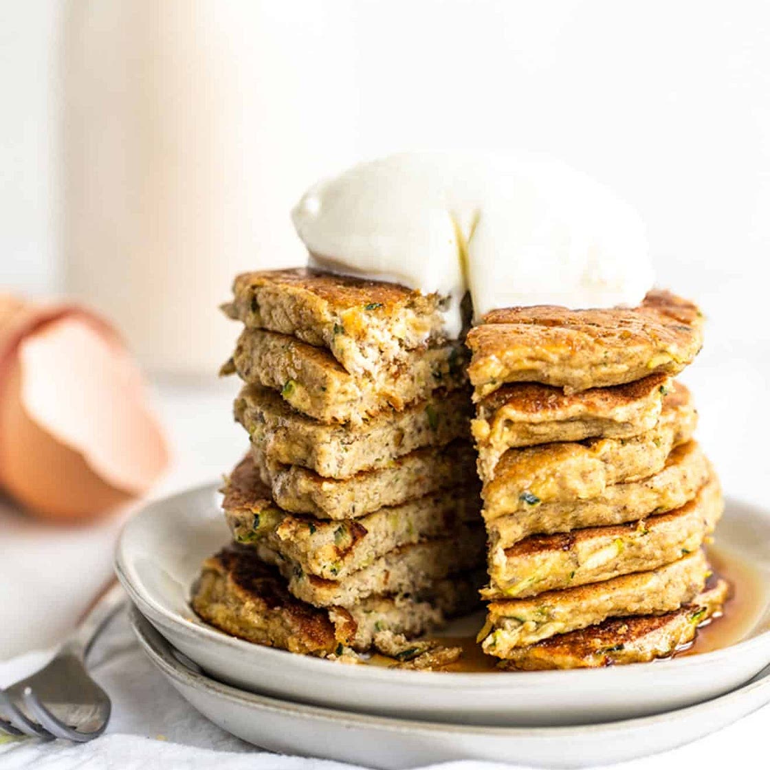 Zucchini Chia Seed Blender Pancakes