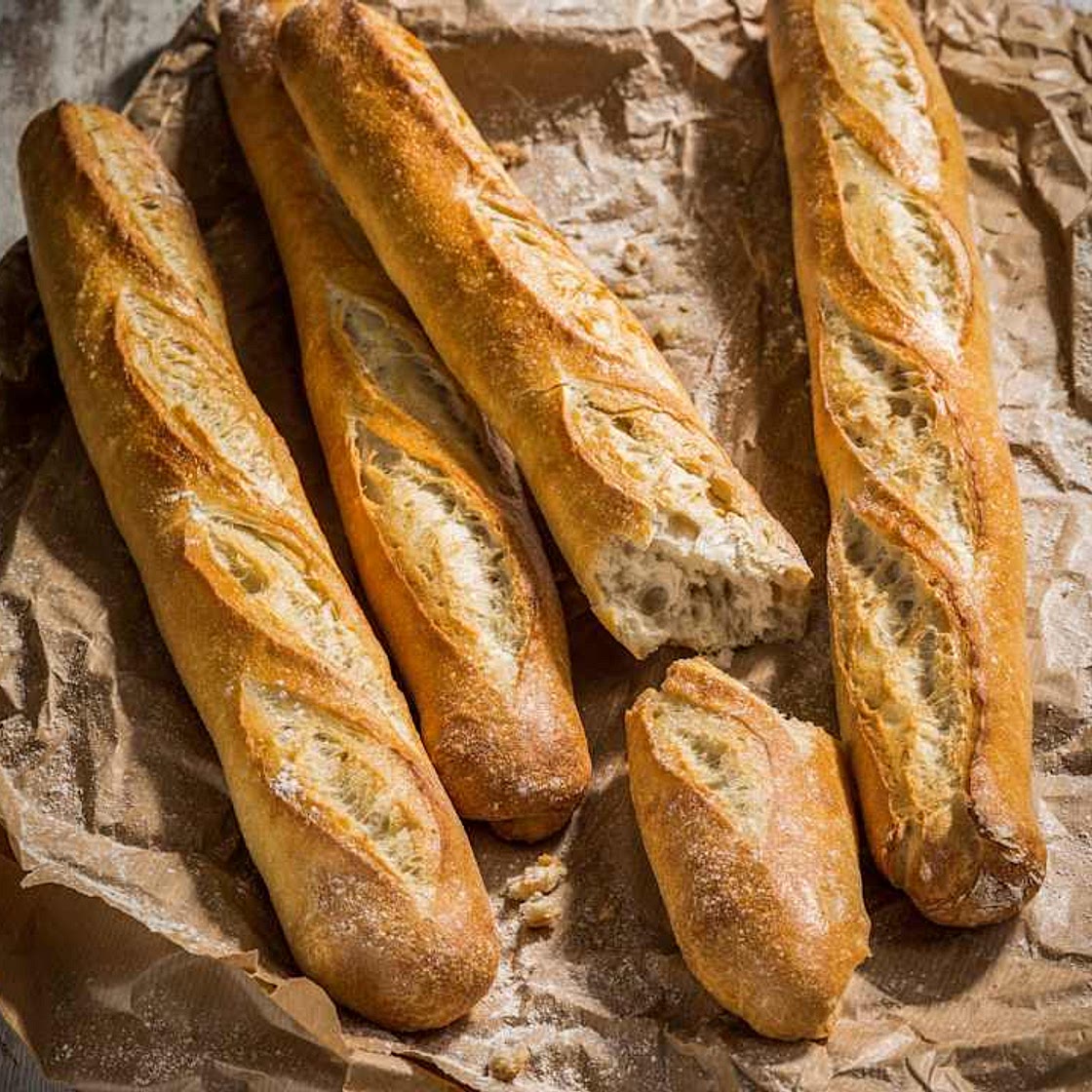 Rye sourdough baguettes